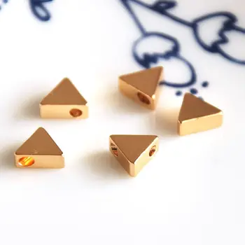 Engros 10 stk/masse guld farve trekant spacer golden løse perler smykker at gøre håndværk resultater DIY for kvinder