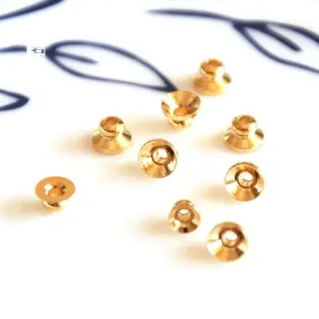 Engros 10 stk/masse guld forgyldte perler caps smykker at gøre håndværk resultater DIY for kvinder