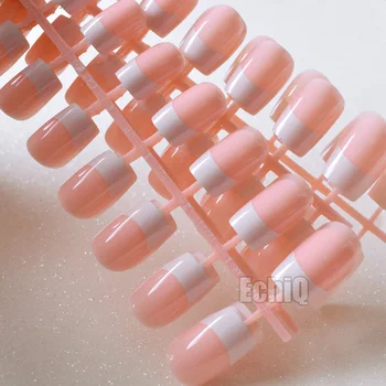Engros 10 sæt Orange Pink fransk Falske Negle Fuld Dækning Manicure Søm Tips faux ongle Falske Negl til Kontor eller Salon