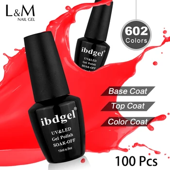 Engros 100 STK ibdgel Neglelak-Gel Farve UV-Led Negle Geléer Langvarig Manicure DHL 5-8 dage, gratis Forsendelse