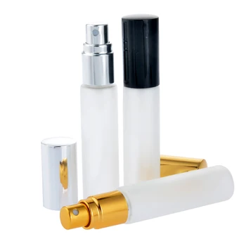Engros-100 stk/Masse 10ML Bærbare Frosting Glas Genopfyldning Parfume Flaske Med Aluminium Forstøver Tom Parfum Sag