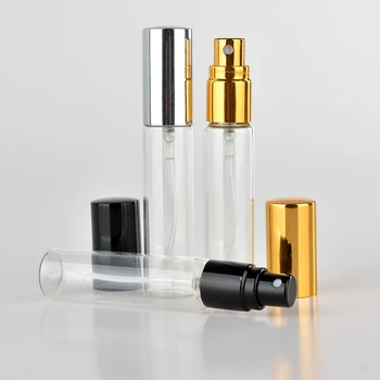 Engros-100 stk/Masse 10ML Bærbare Glas Genopfyldning Parfume Flaske Med Aluminium Forstøver Tom Parfum Tilfældet For Rejsende
