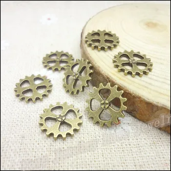 Engros 100 stk Vintage Charme gear hjul Vedhæng i Antik bronze-Fit Armbånd, Halskæde DIY Metal Smykker at Gøre