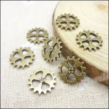 Engros 100 stk Vintage Charme gear hjul Vedhæng i Antik bronze-Fit Armbånd, Halskæde DIY Metal Smykker at Gøre