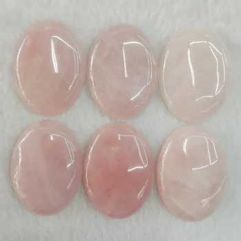 Engros-10stk/masse 30x40mm Naturlige pink krystal sten perler Ovale CAB dråbeformet FACETSLEBET Pulver sten perler Gratis fragt