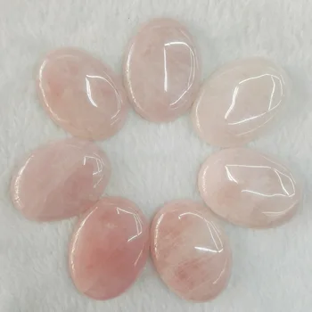 Engros-10stk/masse 30x40mm Naturlige pink krystal sten perler Ovale CAB dråbeformet FACETSLEBET Pulver sten perler Gratis fragt