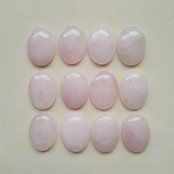 Engros 12pcs/masse 25x18mm Naturlige Pulver sten Oval CAB CABOCHONSLEBEN pink krystal dråbeformet sten perler Gratis fragt
