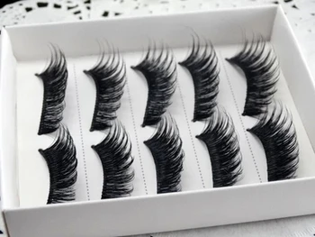 Engros 5 par Makeup Handmad Naturlige Mode Falske Øjenvipper af Bløde lange Eye Lash Kosmetiske Gratis fragt