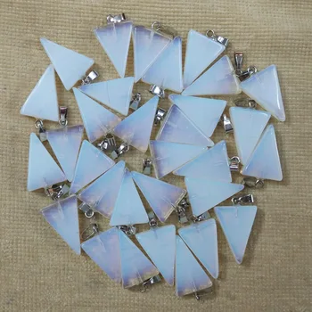 Engros 50stk/masse 2016 mode god høj kvalitet opal sten trekant form charms vedhæng passer halskæde gøre gratis