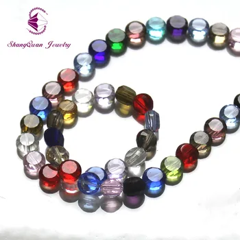 Engros 8mm mode crystal diy smykker perler knap form blomst skære krystal glas perler oprette din stil 100pcs/taske
