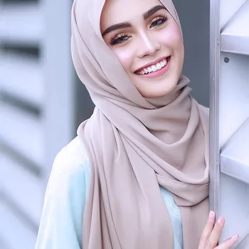 Engros boble chiffon tørklæde solid farve sjaler hijab muslimske tørklæder/tørklæde 47 farver