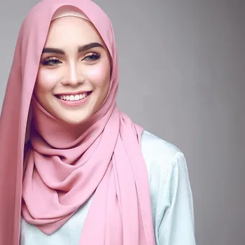 Engros boble chiffon tørklæde solid farve sjaler hijab muslimske tørklæder/tørklæde 47 farver