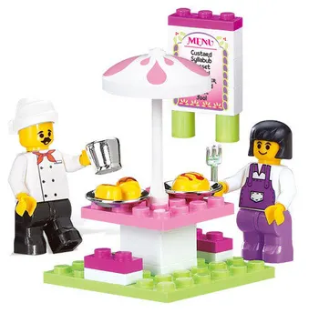 Engros byggesten Nye Pink Dream Girl Legetøj Food Truck Model Fancy legetøj til Børn Pædagogisk Gav