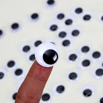 Engros DIY Legetøj Tilbage Stickers Sort Joggle Bevægelige Øjne Mode Scrapbooking Hånd Håndværk 8/12/18mm