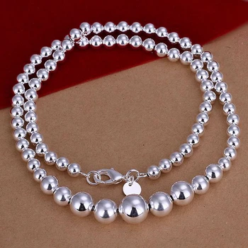 Engros fine 925-sterling-sølv halskæde mode smykker kæde, perler halskæder & vedhæng kvinder mænd collar SN195