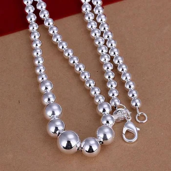 Engros fine 925-sterling-sølv halskæde mode smykker kæde, perler halskæder & vedhæng kvinder mænd collar SN195