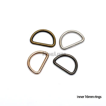Engros-Gratis fragt 150pcs/masse 16mm metal legering runde D Dee Ring taske justerbar spænde sølv/sort/bronze/guld RDR-16mm