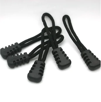 Engros-Gratis fragt 60pcs 7,5 cm skridsikker sort lynlås aftrækker plast aftrækker til beklædning taske med sportstøj aftrækker - 007