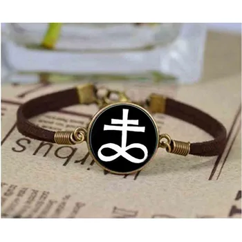 Engros Kunst Glas mode smykker LEVIATHAN KORS armbånd ritual alteret armbånd sataniske okkulte armbånd armbånd