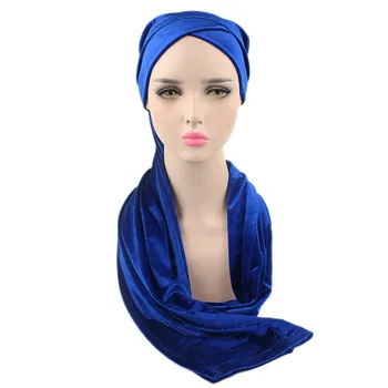 Engros Kvinder Mode Turban, Hijab Hoved Kvinder Velvet Turban Hovedbøjle Wrap Hijab Ekstra Lange Velvet Rør Wrap Dit Hoved Tørklæde