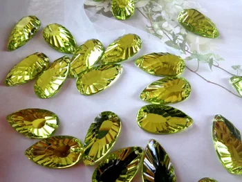 Engros lys grøn Akryl Crystal 11*21mm sy på Rhinestone vand drop form strass Diamant Gemstone 100pcs/masse