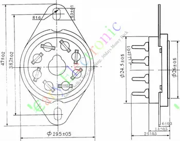 Engros-og detailhandel 20pc 8pin PCB Keramiske vakuum rør, stikkontakter oktal ventil base fr EL34 KT88 6550 amps-gratis fragt