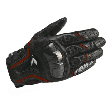 Engros-og detailhandel RST390 hele perforeret læder carbon fiber motorcykel handsker road ridning handsker mænd åndbare handsker