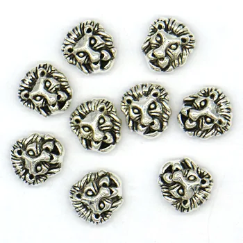 Engros-Pris Kreative løvehoved Metal Perler i Antik Sølv Spacer Perler Til smykkefremstilling-Armbånd, Halskæde DIY 20pcs/masse