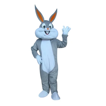 Engros PROFESSIONBUNNY MASCOT COSTUMEAL sin grå Kanin Hare Voksen Fancy Kjole Tegnefilm Passer Fancy Kjole gratis fragt