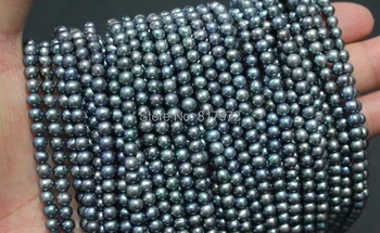 Engros Real Black pearl Perle Naturlige perle fremhæve Fashion perle Længde 37cm Løse Perler kvinder Smykker Party Gave