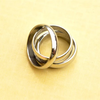 Engros Rustfrit Stål Sølv Farve Ring Mode Smykker til Kvinder, Mænd Ringe Enkelt Design, Størrelse Send Tilfældigt bijoux