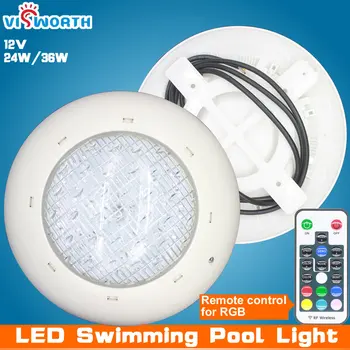 Engros Swimmingpool Lys 24W 36W AC/DC 12V RGB+Fjernbetjening Udendørs Belysning IP68Waterproof Underwater Lamp Dam Lys