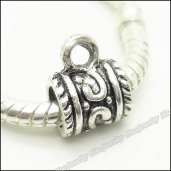 Engros vintage 110pcs Tibetansk sølv skåret alloy Perler Charme Passer Europa-Diy Armbånd perler smykker resultater