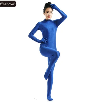 Ensnovo Blå Spandex Zentai Full Body Huden Stram Buksedragt Zentai Dragt, Bodysuit Kostume Til Kvinder Unitard Lycra Dancewear