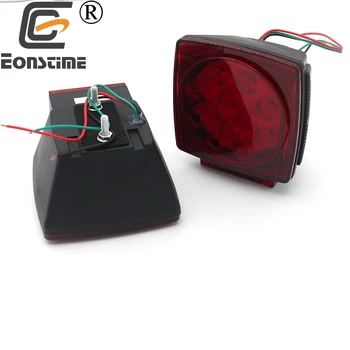 Eonstime 2stk 12V Rød/Hvide Bil LED Bag-Stop baglygter Camper sidemarkeringslys Lastbil Trailer Båd Bremse Lys Licens