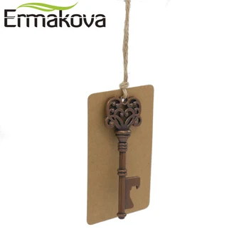 ERMAKOVA Sæt af 50 Vintage Metal Skeleton Key Oplukker med Escort Tag Kortet Bryllup Part Fordel Gæst bondebryllup Indretning
