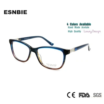 ESNBIE Høj Kvalitet oculos feminino Rhinestone brillestel Kvinder Optiske Briller Designer Klar Linse Briller Briller