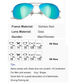 ESNBIE RT 3025 Mode Ikke-Ridse Glas Linse Solbriller Men58 55 Størrelse Farverige solbriller Til Kvinder Gafas De Sol UV400