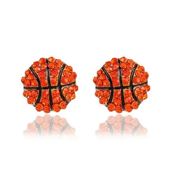 Et par mode sporty basketball crystal red rhinestone kvinder stud øreringe xye165