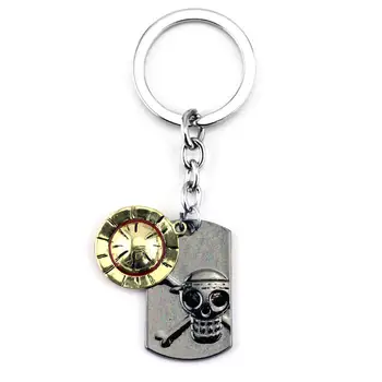 Et Stykke Nøglering metal vedhæng nøglering ring ruffy pirate skull Figur smykker til mænd toy tilbehør nøglering onepiece logo