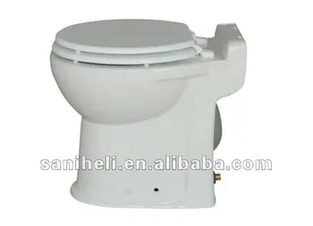 Et stykke Toilet med Macerator, der er Indbygget I Basen, Hvid