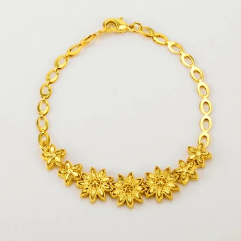 Etiopiske Smykke Sæt Guld Farve, Små Blomster Arabiske/Afrikanske Smykker Part Gaver Halskæde/Øreringe til Kvinder/Piger