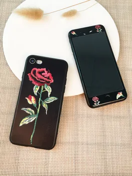 Etui til Apple iPhone 8 8plus 7 7Plus 3d Prægning af Blød Silikone, Tpu cherry Flamingo blomst fugl soft Cover til iphone 6 6s plus