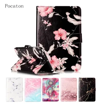 Etui til iPad mini 1 2 3,Pocaton Søde blomst mønster pu læder Cover tilfældet for funda iPad mini 1 2 3 tablet