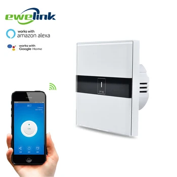 EU-Standard eWelink 1 Gang 1 måde Wifi Kontrol Switch via Android, IOS, Trådløs Kontrol af Lys Røre Væggen Skifte til Smart Home