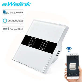 EU-Standard eWelink 2 Bande Wifi Kontrol Switch via Android og IOS, Trådløs Kontrol af Lys Røre Væggen Skifte til Smart Homne