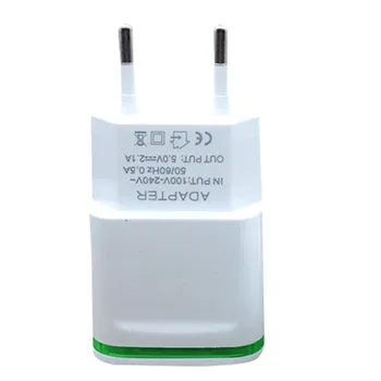 EU Stik 2,0/1,0 A Output Oplader Dobbelt USB-Porte LED Lys Hurtigt Power Adapter-Kompatibel Til iPhone Mobiltelefoner #S