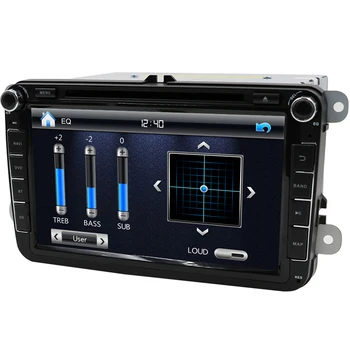 Eunavi 2 Din 8 tommer bil dvd-for VW POLO, GOLF MK5 MK6 JETTA PASSAT B6 TIGUAN TOURAN Med GPS-Navigation, Radio SWC Bluetooth