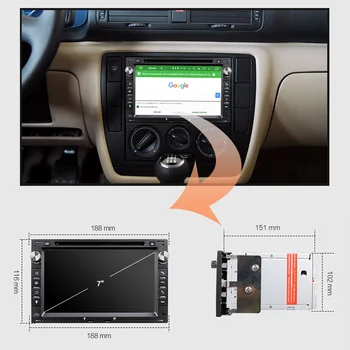 Eunavi Android 7.1 Quad Core 2 Din 7 Tommer Bil DVD-Afspiller Til VW/Volkswagen/PASSAT/B5/MK5/GOLF/POLO/TRANSPORTER Med Radio GPS-BT