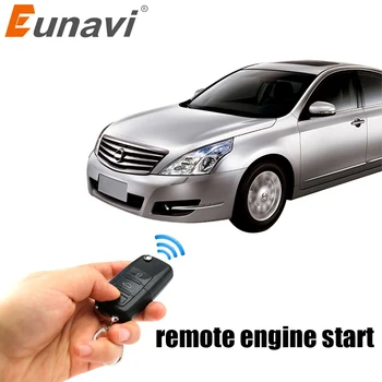 Eunavi remote keyless tryk start stop knappen for remote start stop motoren ved alarm fjernbetjening låse håndtering auto vindue op -